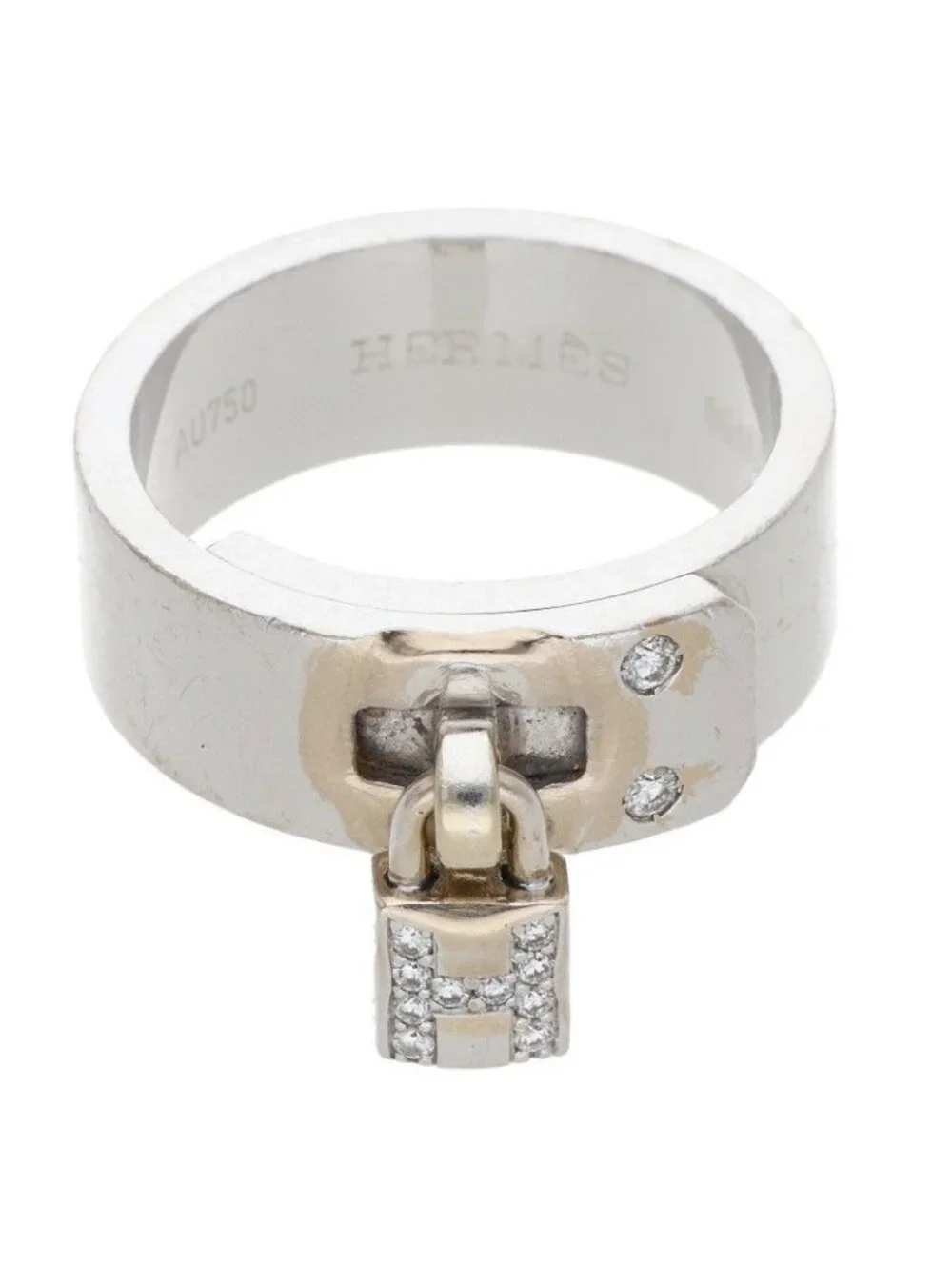 Hermes Kelly 18k White Gold Diamond Ring 52 No 12